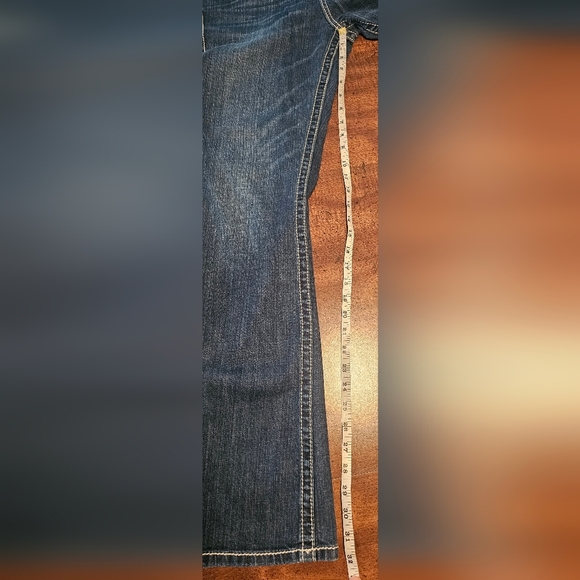 a.n.a Women's Boot Cut Dark Wash Jeweled Denim Thick Stitch Jeans Sz 32/14 - Picture 13 of 16